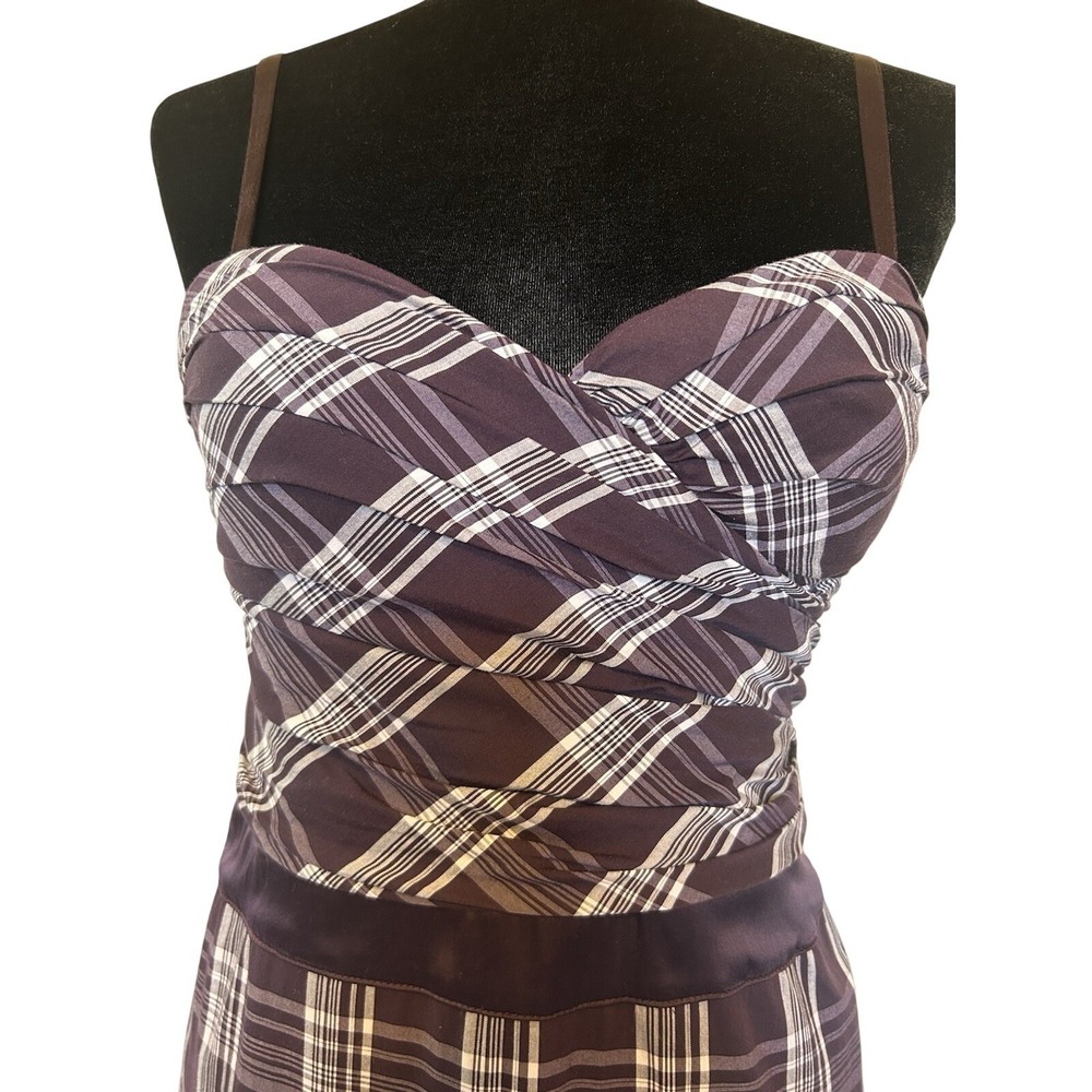 Bebe Purple Plaid Dress Size 8 - Picture 7 of 11